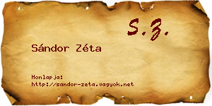 Sándor Zéta névjegykártya